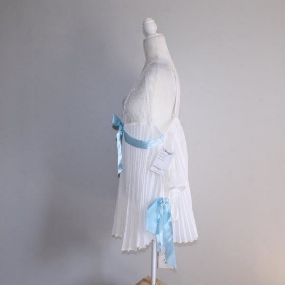 NWT Dreamgirl Pleated Lace Sheer Dress White 3X 4X - Picture 5 of 12